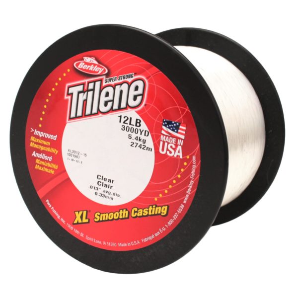 Trilene XL Monofilament Service Spool – 3000 Yards, 0.013″ Diameter, 12 lb Breaking Strength, Clear