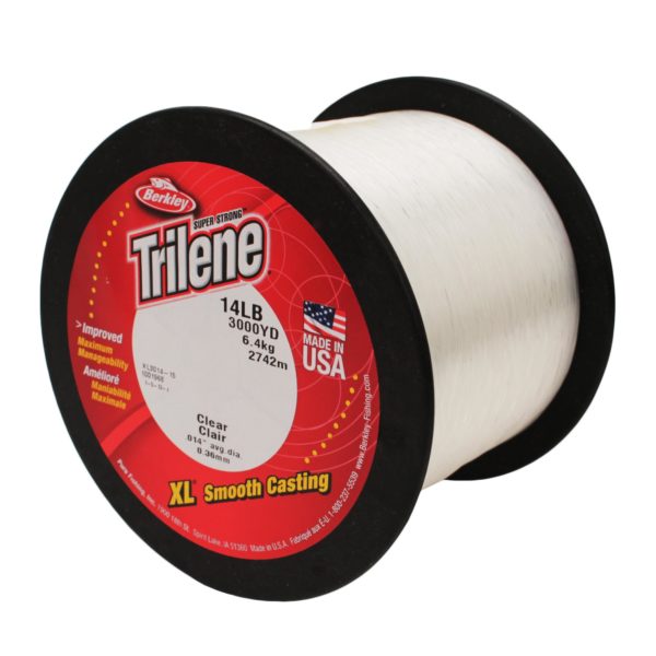 Trilene XL Monofilament Service Spool – 3000 Yards, 0.014″ Diameter, 14 lb Breaking Strength, Clear