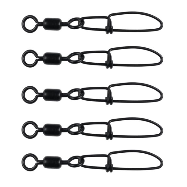 Cross-Lok Snap-Swivels – Size 12 Tackle, 30 lb Breaking Strength, Black, Per 5