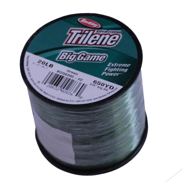Trilene Big Game Monofilament Line Spool – 650 Yards, 0.018″ Diameter, 20 lb Breaking Strength, Green