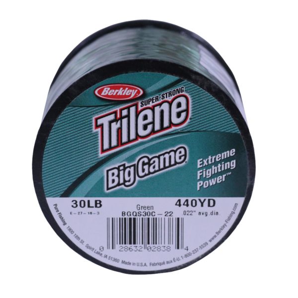 Trilene Big Game Monofilament Line Spool – 440 Yards, 0.022″ Diameter, 30 lb Breaking Strength, Green