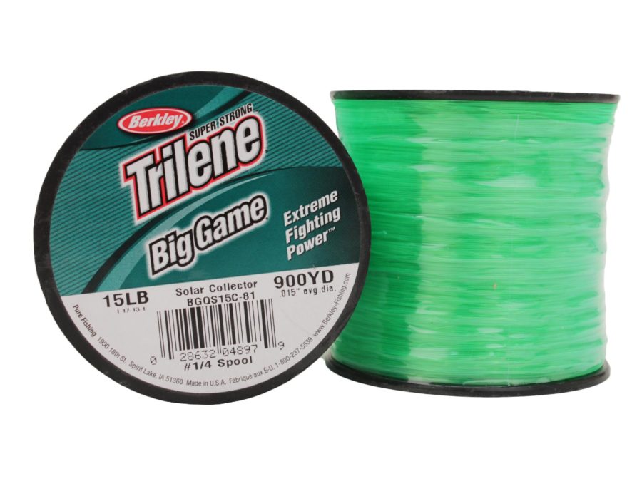Trilene Big Game Monofilament Line Spool – 900 Yards, 0.015″ Diameter, 15 lb Breaking Strength, Solar Collector