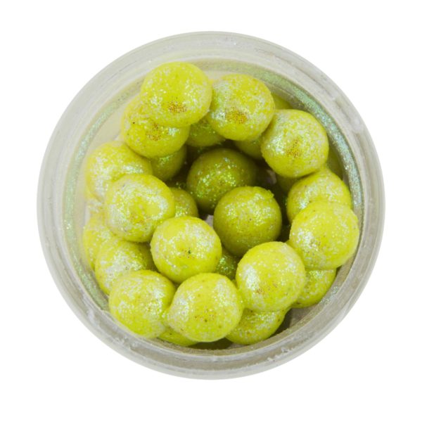 PowerBait Sparkle Power Eggs Floating Magnum Soft Bait – Chartreuse with Scales