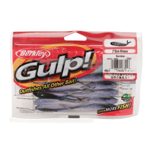 Gulp! Minnow Soft Bait – 3″ Length, Rainbow, Per 12