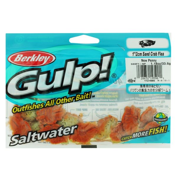 Gulp! Sand Crab Flea Soft Bait – 1″ Length, New Penny, per 12