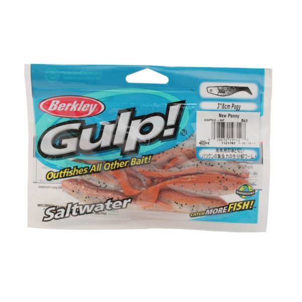 Gulp! Pogy Soft Bait - 3" Length, New Penny, per 8 Gulp! Pogy Soft Bait – 3″ Length, New Penny, per 8