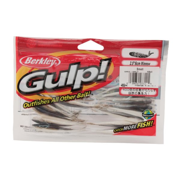 Gulp! Minnow Soft Bait – 2 1-2″ Length, Smelt, Per 18