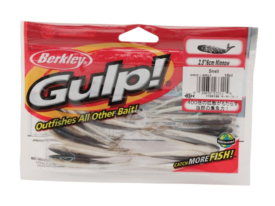 Gulp! Minnow Soft Bait – 2 1-2″ Length, Smelt, Per 18