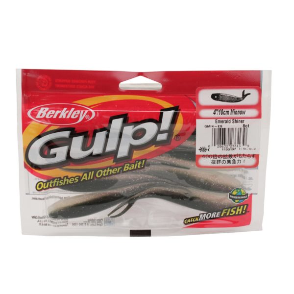 Gulp! Minnow Soft Bait – 4″ Length, Emerald Shiner, Per 8