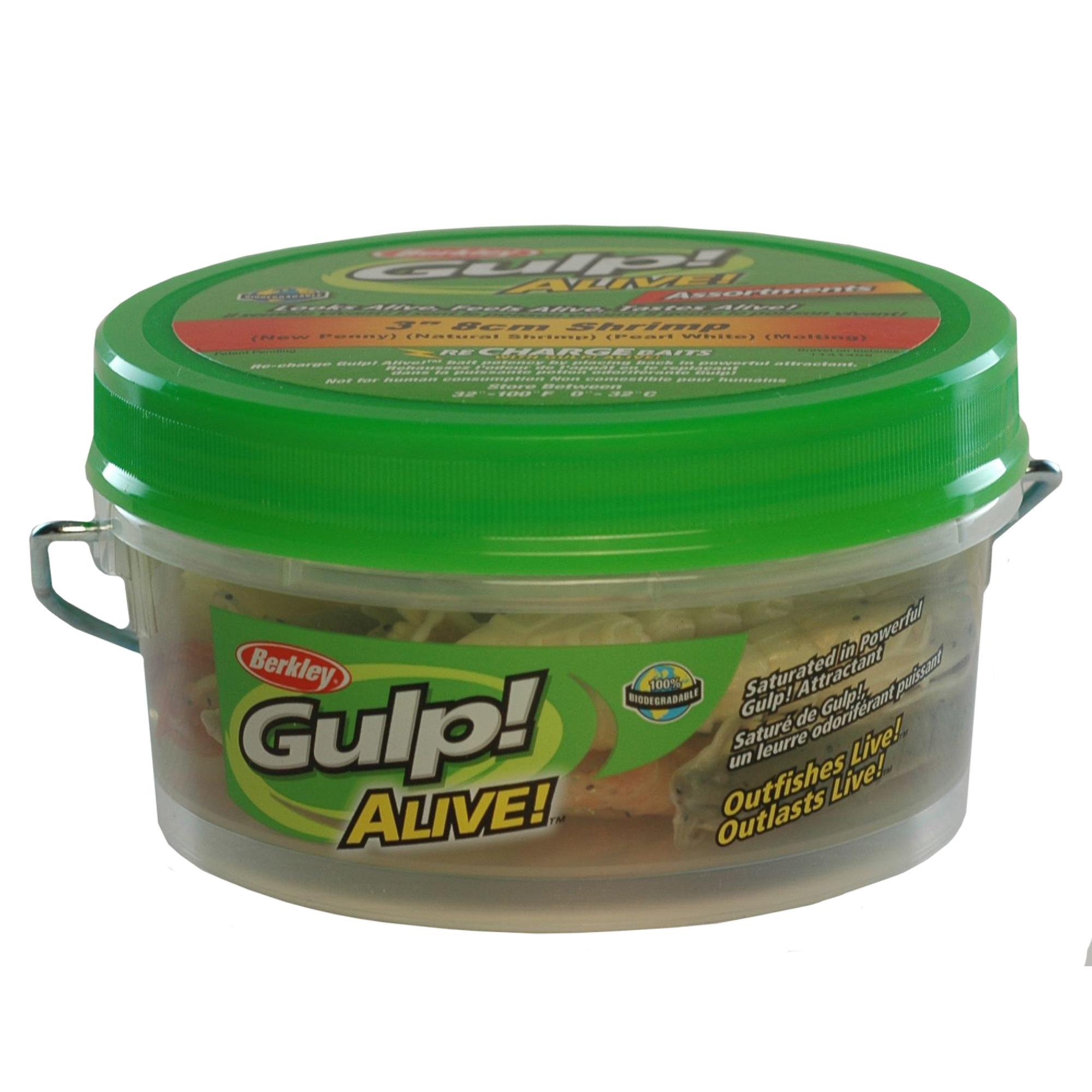 Gulp! Alive! Shrimp Assortment Soft Bait 3″ Length, Assorted Colors