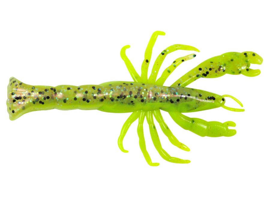 Gulp! Ghost Belly Shrimp Soft Bait – 3″ Length, Chartreuse Belly Shrimp, Per 7