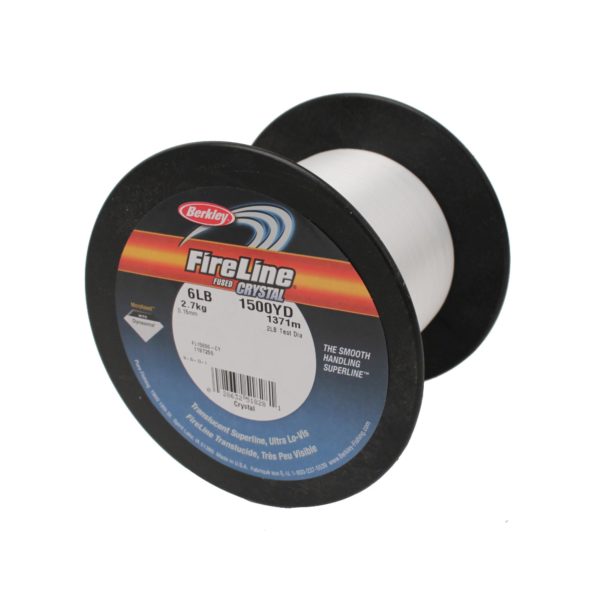 FireLine Fused  SuperLine Crystal Line Spool – 1500 Yards, 0.006″ Diameter, 6 lb Breaking Strength, 2 lb Super Line Mono Equiv