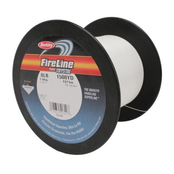 FireLine Fused  SuperLine Crystal Line Spool – 1500 Yards, 0.007″ Diameter, 8 lb Breaking Strength, 3 lb Super Line Mono Equiv