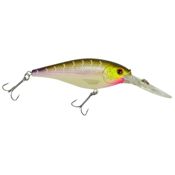 Flicker Shad Hard Bait – 2 3-4″ Length, 11’13’ Swimming Depth, 2 Hooks, Purple Tiger, Per 1