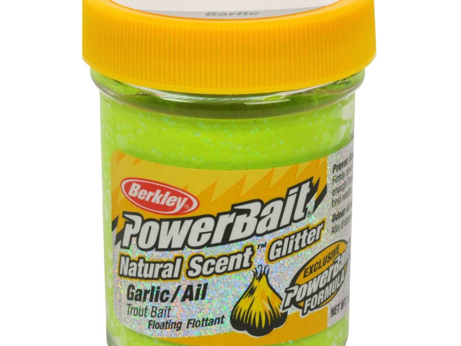 PowerBait Natural Glitter Trout Dough Bait – Garlic Scent-Flavor, Chartreuse