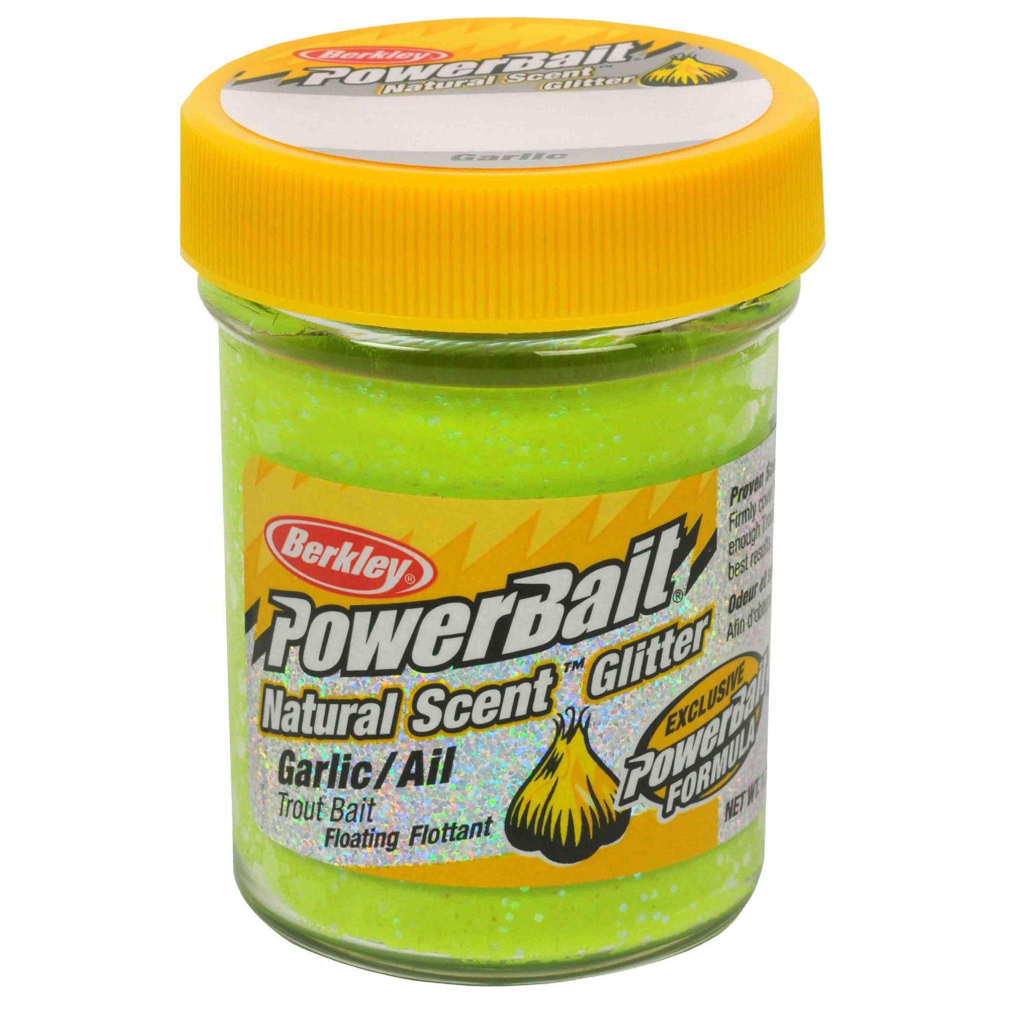 PowerBait Natural Glitter Trout Dough Bait Garlic ScentFlavor