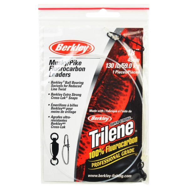 Trilene Fluorocarbon Leaders Terminal Tackle – 18″, 0.048″ Line Diameter 130 Line Pound Test