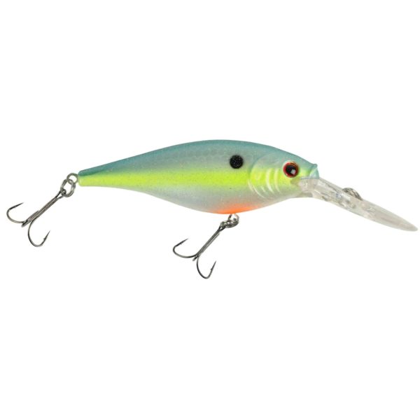 Flicker Shad Hard Bait – 2″ Length, 9′-11′ Swimming Depth, 2 Hooks, Racy Shad, Per 1
