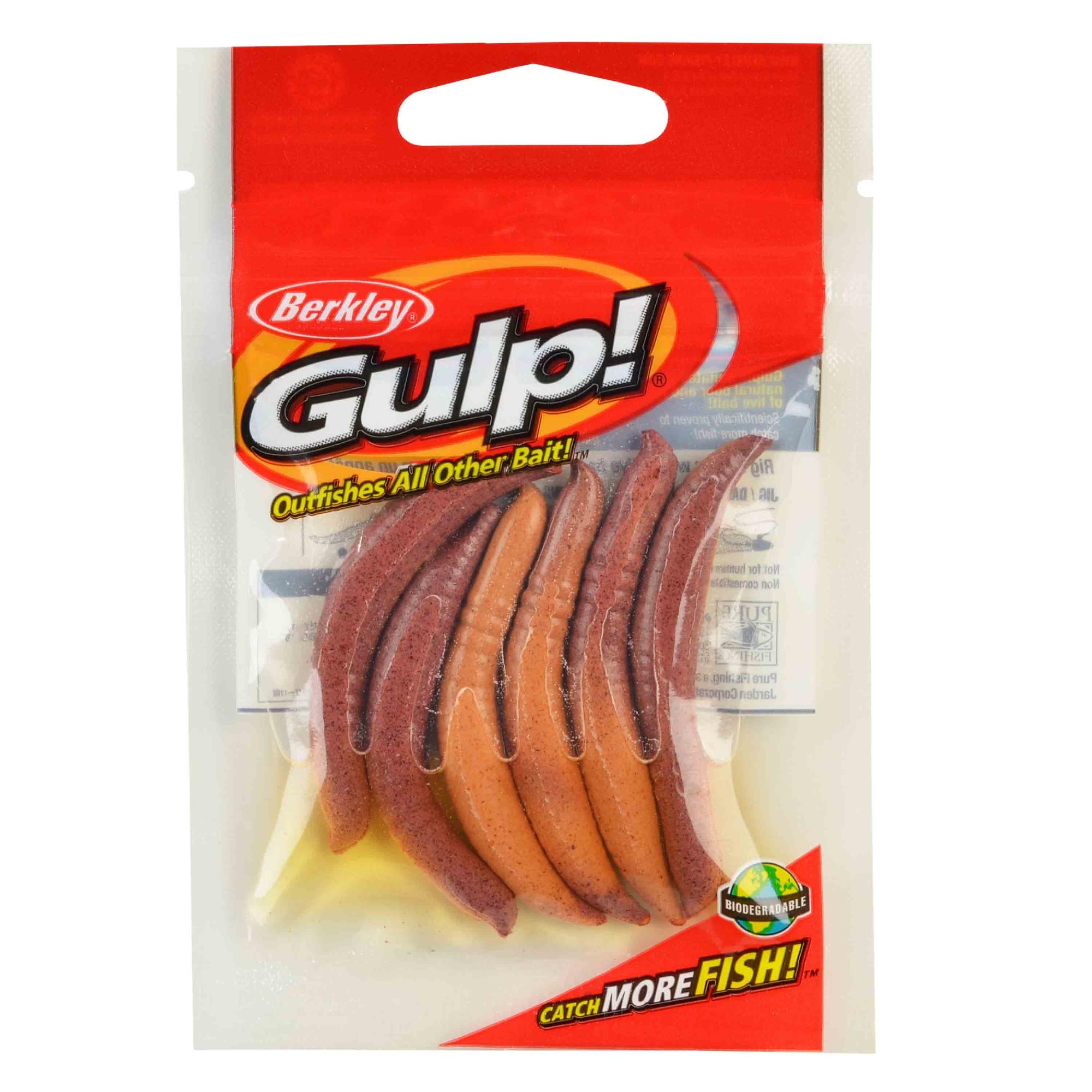 Gulp! Floating Pinched Crawler Soft Bait 2″ Length, Nightcrawler