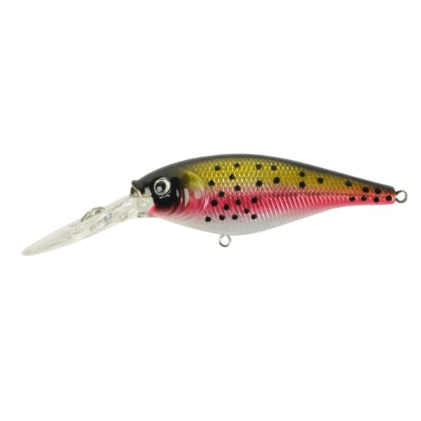 Flicker Shad Hard Bait – 1 1-2″ Length, 6′-8′ Swimming Depth, 2 Hooks, Rainbow Trout, Per 1