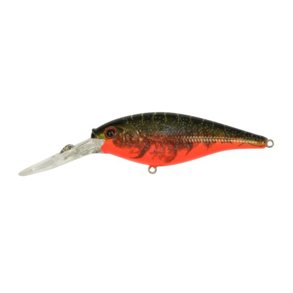 Flicker Shad Hard Bait – 1 1-2″ Length, 6′-8′ Swimming Depth, 2 Hooks, Red Tiger, Per 1