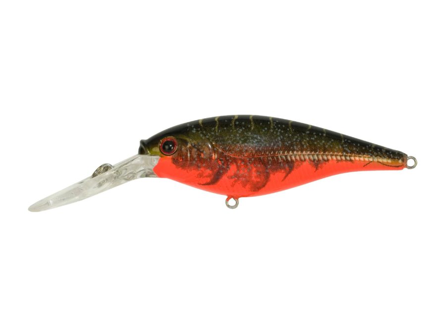 Flicker Shad Hard Bait – 1 1-2″ Length, 6′-8′ Swimming Depth, 2 Hooks, Red Tiger, Per 1