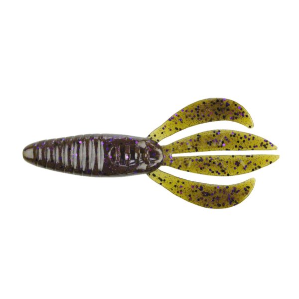 Havoc Pit Boss Soft Bait – 4″ Length, Green Pumpkin Purple Fleck, Per 8