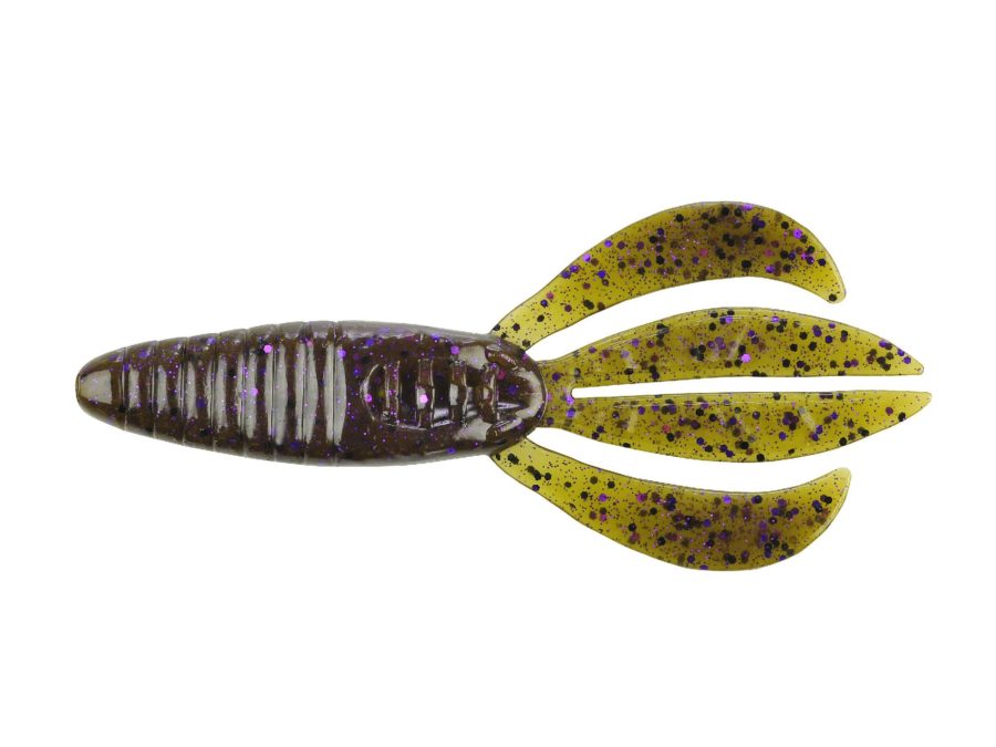 Havoc Pit Boss Soft Bait – 4″ Length, Green Pumpkin Purple Fleck, Per 8