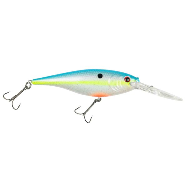 Flicker Shad Hard Bait – 3 1-2″ Length, 11′-13′ Swimming Depth, 2 Hooks, Racy Shad, Per 1