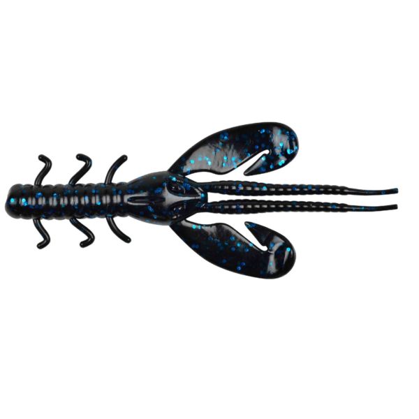Havoc Rocket Craw Soft Bait – 4″ Length, Black Blue Fleck, Per 8