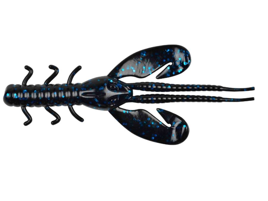 Havoc Rocket Craw Soft Bait – 4″ Length, Black Blue Fleck, Per 8