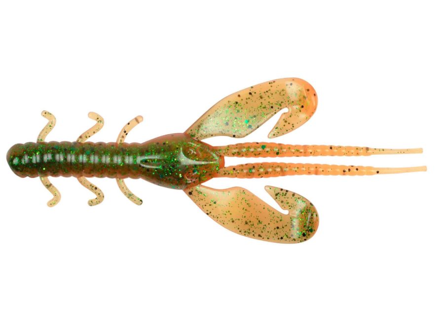 Havoc Rocket Craw Soft Bait – 4″ Length, Perfection Green Fleck, per 8