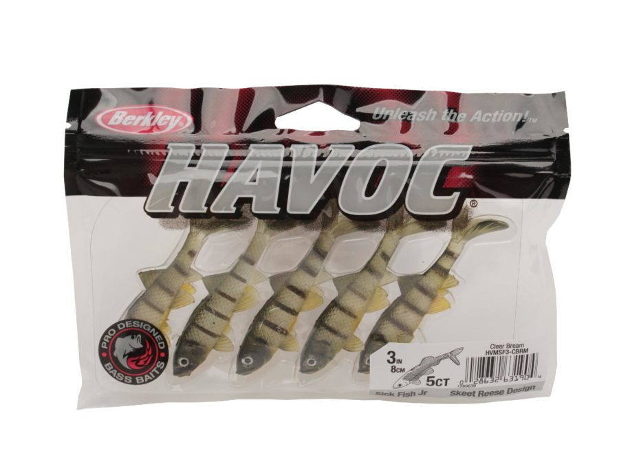 Havoc Sick Fish Soft Bait – Junior, 3″ Length, Clear Bream, Per 5