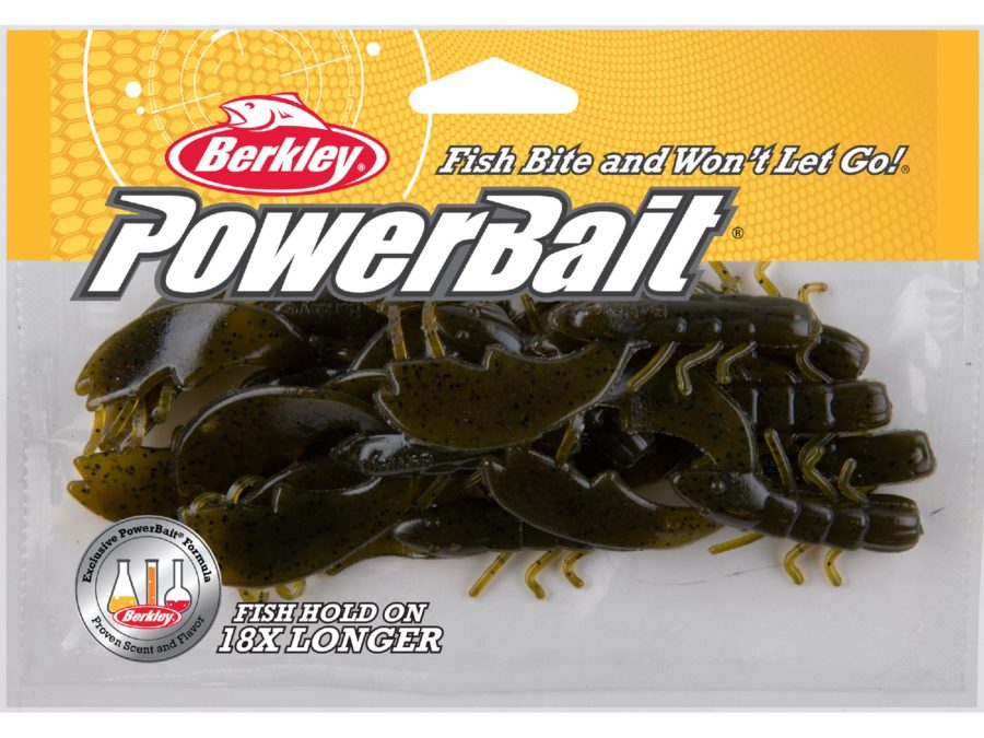 Powerbait Chigger Craw Soft Bait – 3″ Length, Green Pumpkin, Per 10