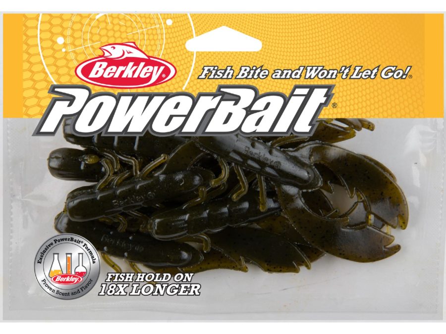 Powerbait Chigger Craw Soft Bait – 4″ Length, Green Pumpkin, Per 9