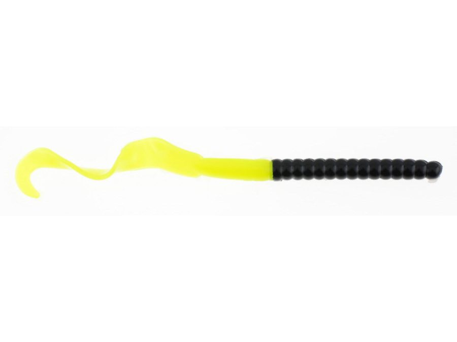 PowerBait Power Worm Soft Bait – 7″ Length, Black-Chartreuse, Per 13