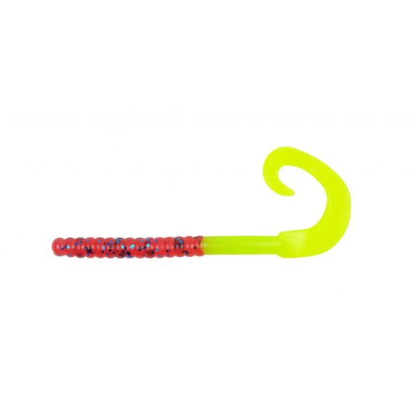 PowerBait Power Worm Soft Bait – 7″ Length, Plum-Chartreuse, Per 13