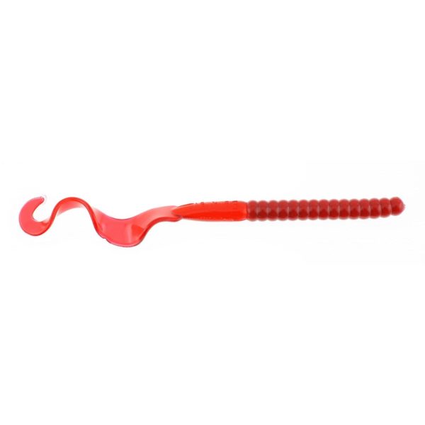 PowerBait Power Worm Soft Bait – 7″ Length, Strawberry Glitter Red, Per 13