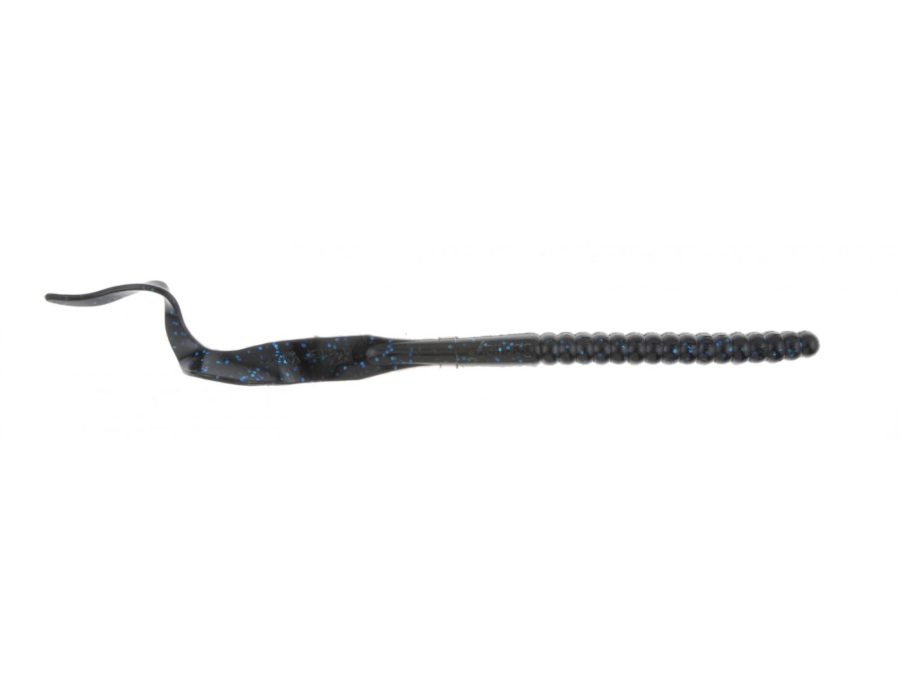 PowerBait Power Worm Soft Bait – 10″ Length, Black Blue Fleck, Per 8