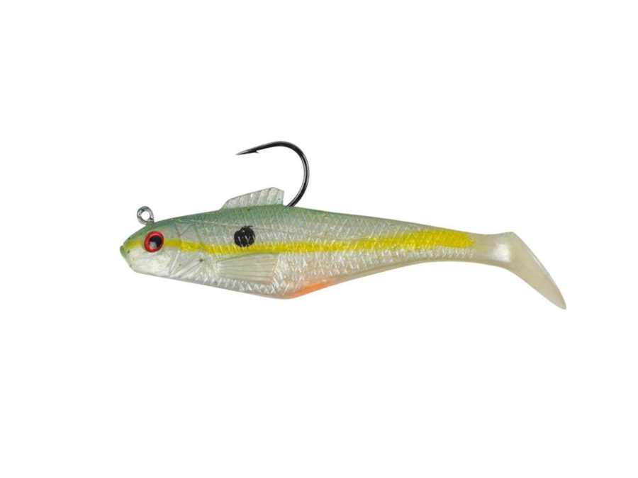 PowerBait Swim Shad Soft Bait – 4″ Length, Chartreuse Shad, Per 3