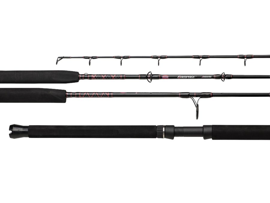 Rampage Jigging Spinning Rod – 6′ Length, 1 Piece Rod, 80-130 lb Line Rate, Heavy Power, Moderate Fast Action