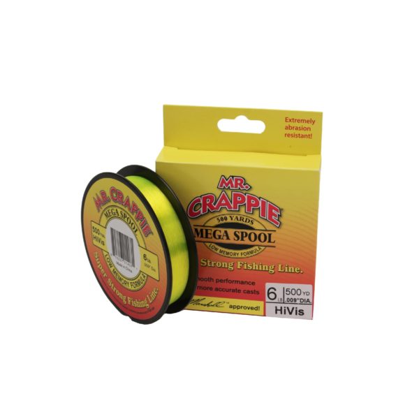 Mr. Crappie 500 Yard Filler Spool – HiVis, 6 lb