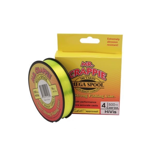 Mr. Crappie 500 Yard Filler Spool – HiVis, 4 lb