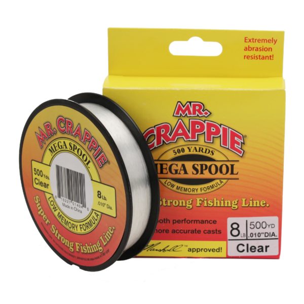 Mr. Crappie 500 Yard Filler Spool – Clear, 8 lb