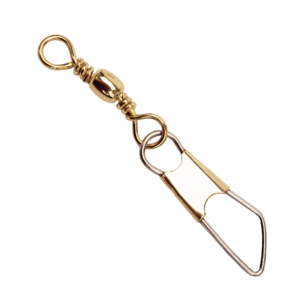 Brass Barrel Swivel w-Safety Snap – Size 1-0 (Per 12)