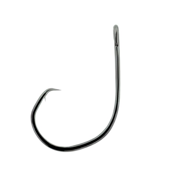 Lazer Circle Mid-Wire Non-Offset Hook – Platinum Black, Size 12-0 (Per 5)