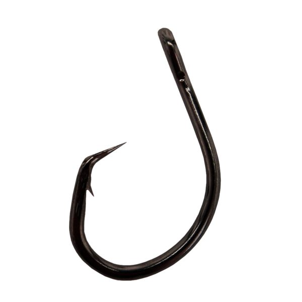 Lazer Circle Mid-Wire Offset Hook – Platinum Black, Size 6-0 (Per 5)