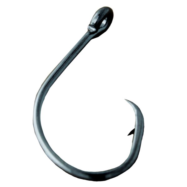 Lazer Circle Mid-Wire Offset Hook – Platinum Black, Size 7-0 (Per 5)