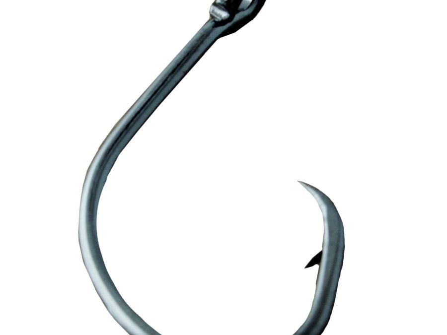Lazer Circle Mid-Wire Offset Hook – Platinum Black, Size 7-0 (Per 5)