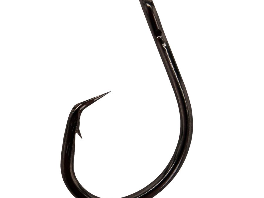Lazer Circle Mid-Wire Offset Hook – Platinum Black, Size 8-0 (Per 5)